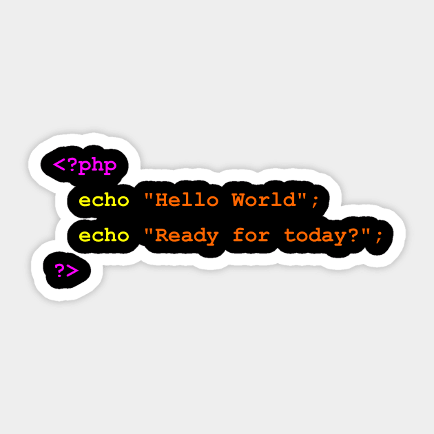 Hello World PHP Sticker by Hygra Creative